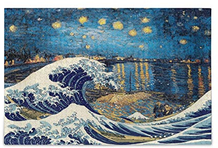 IGHSNZUH Art Sea Wave Star Night Puzzles for Erwachsene, großes Puzzle for Teenager, 500/1000 Teile, Spielkunstwerk, Geschenk (Size : 1000pcs)