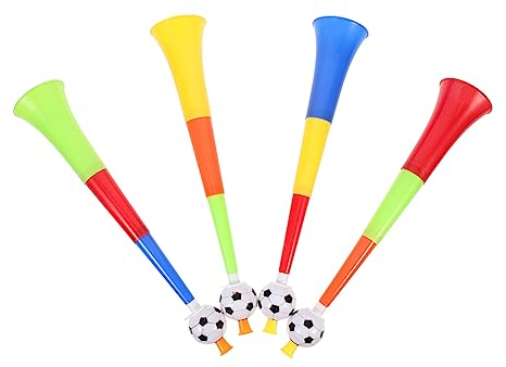 WOONEKY Hörner 4 Stück Einziehbare Trompete Für Stadionhupe Lufthorn Party Sportveranstaltung Jubel Zufällige Farbe