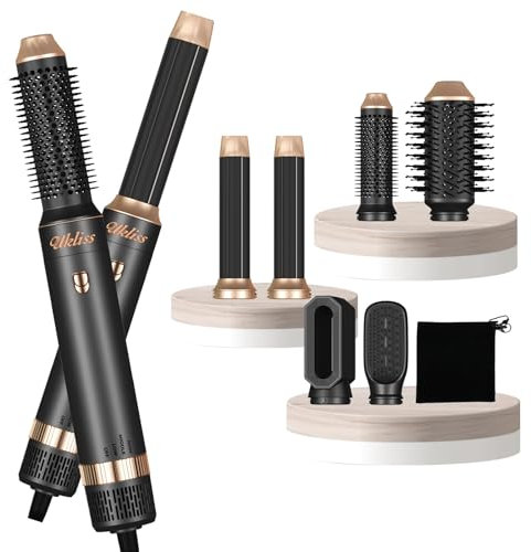 UKLISS Hairstyler 6 IN 1, Föhnbürste Haarföhn, 30mm Haarstyler Set mit Lockenstab, Glättbürste, Lockenhaar mit Luft, Geben Sie dem Haar Volumen, Glätten, Locken und Föhnen Sie Trockenes Haar
