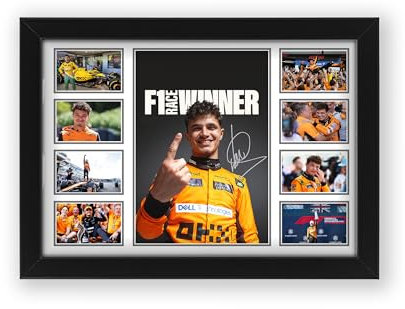 Lando Norris 2024 F1 Race Winner Signed Poster Print - Limited Edition Autograph Fan Gift – Collectible Memorabilia Merchandise (Unframed A3 (30x40cm))