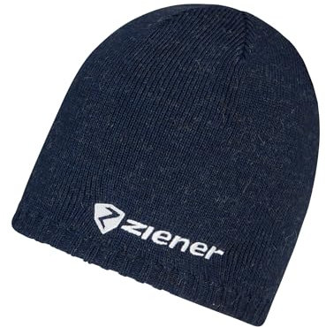 Ziener Herren IRUNO Mütze | Wolle, gestrickt, Fleece Futter, Dark Navy, Usex