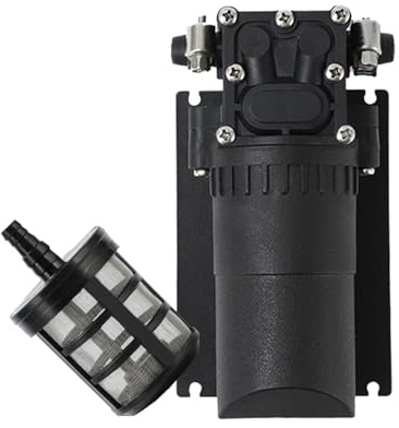 12V Water Pump Transfer Pump High Pressure Self Priming Diaphragm Pump 1000 PSI 4L/Min for Caravan/Motorhome,Water Tap, Car Washing, Fish Tank, Outdoor Shower, Watering, Agricultural Spray (Black)