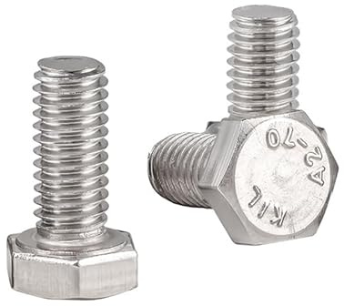 Lot de 6 vis à tête hexagonale 3/8-24 x 3/4, entraînement hexagonal externe, acier inoxydable 304, filetage grossier UNC entièrement fileté