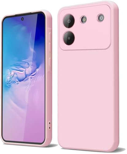 GOGME Cover per ZTE Blade A54 Liquido Silicone Custodia con Fodera Microfibra Antigraffio Antiurto Protezione Sottile e Morbida TPU Case, Rosa