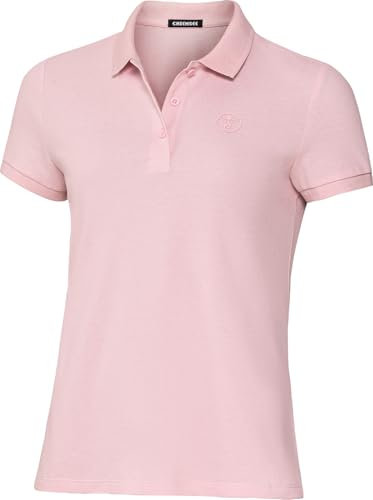 Chiemsee Poloshirt Damen, Tshirt Damen aus 100% Baumwolle, atmungsaktives Kurzarm Shirt mit klassischem Polokragen, Rosa, Gr. L