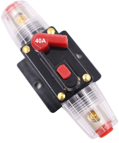 SPTSSWET KFZ Sicherungshalter 40A Inline-Leistungsschalter 12V-24V DC | Reset-Sicherung, für den Schutz Car Audio Solar Inverter Systemschutz von Automobil Marineboot Audiosystemen