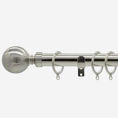 Stainless Steel 28mm Ball Fixed Length Metal Curtain Pole