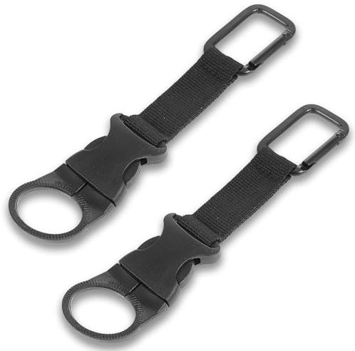 Ymapinc Heavy Duty Carabiner Water Bottle Holder,2Pcs Clips On Mineral Water Bottle Strap Hanging Buckle Portable Keychain for Backpack Outdoor Camping Hiking Traveling or Daily Use