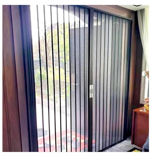 Porta a fisarmonica interna Porta a scomparsa, porte scorrevoli pieghevoli in rete con telaio in alluminio for ristoranti, cucine, pensioni, zanzariera for porta singola/doppia, dimensioni personalizz