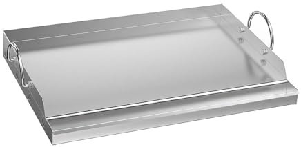 Plancha de cocina de acero inoxidable con asas extraíbles de 23 x 16 pulgadas para barbacoa, camping, fiestas, cocina al aire última intervensión