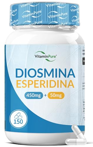 Diosmina Esperidina Alto Dosaggio, 150 Capsule - VitaminPure | Fino a 5 Mesi di Fornitura con Rusco, Ippocastano, Vite Rossa e Bromelina, Prodotto in Italia