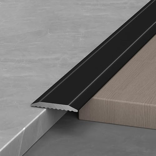 Coayuou Übergangsprofil 90cm* 3 Stück Aluleisten Flach Fliesen Abschlussprofil Tür Übergangsprofil Perfekte Lösung Für Saubere Übergänge Zwischen Laminat Und Fliesen(Schwarz,10mm)