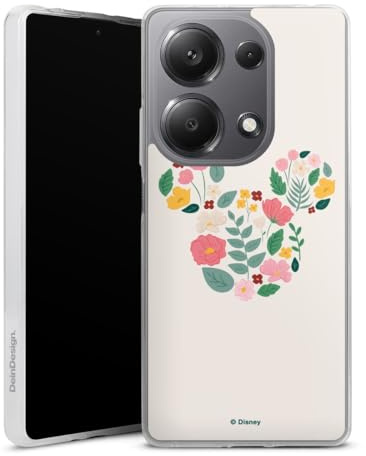 Custodia di silicone compatibile con Xiaomi Redmi Note 13 Pro 4G Custodia trasparente Cover per smartphone trasparente Natura Topolino Green Collection