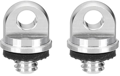 PATIKIL Camera Neck Strap Screw Holder 1/4, 2Pcs Aluminum Alloy Camera Fixing Screws for Wrist Strap Sling Tripod DSLR, Silver
