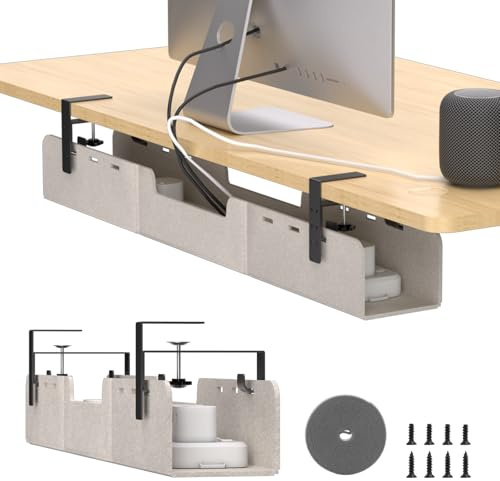 ERGO COLLECT Kabelkanal Schreibtisch,Kabel-Management-Tablett für den Schreibtisch,80 cm, Kabelmanagement Schreibtisch,Kabeltrayfür Büro und Zuhause