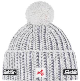 Eisbär Mütze Herren & Damen Ronda Pompon Ski Austria Weiß - Merino Wintermütze Unisex mit Fleece schützt vor Kälte und Wind - Bommelmütze warme Lifestyle Strickmütze mit Pompon Haube aus Österreich
