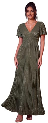 Ever-Pretty Kleid Elegant Damen Festlich Lang Ballkleid | Maxi Hell Abendkleider Elegant A Line Kurze Ärmel ideal für Hochzeit, Gala & formelle Anlässe EE11961