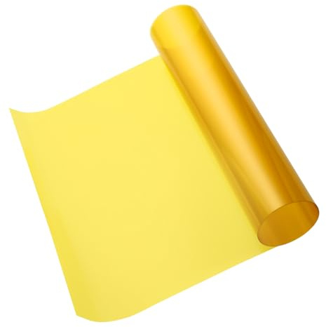 Lichtfilter Gelb PET für 66mm Spotlampen und Fotostudio | Leichtes Filmblatt mit Lichtdurchlässigkeit, Glatte Schnittkante, Dezente Ausführung, Gelbe Farbkorrektur