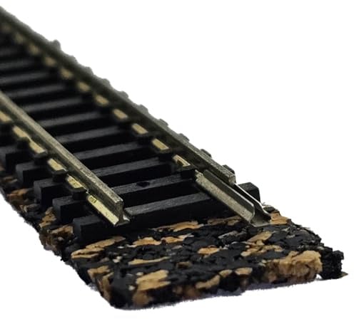 in-outdoorshop Gummikork Gleisbettung für Modellbahn | Geräuschdämpfende Gleisunterlage mit realistischer Optik | 2-5mm | für Spur H0, TT, N, Z | 10x1m Streifen (Stärke 3mm / Breite Spur N = 18mm)