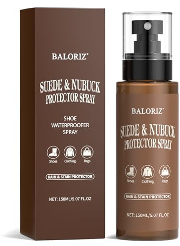 BALORIZ Nubuck & Suede Protector Spray, 150ml / 5.07 OZ Shoe Protector Spray, Rain & Stain Waterproof Protection Suede Waterproofing Spray for Shoes, Boots, Uggs, Furniture, Jackets, Bags and Apparel