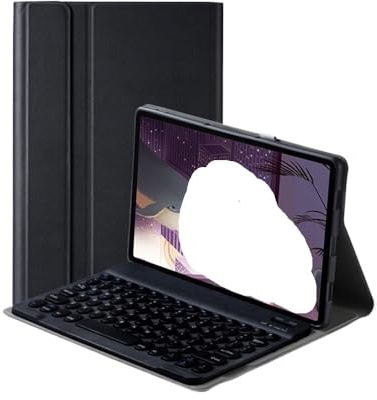 NFQZAWSKX QWERTY Keycap Keyboard Flip Leather Protective Case Suitable for Lenovo Xiaoxin Pad Plus-2023/11.5 inch(Black+keyboard)
