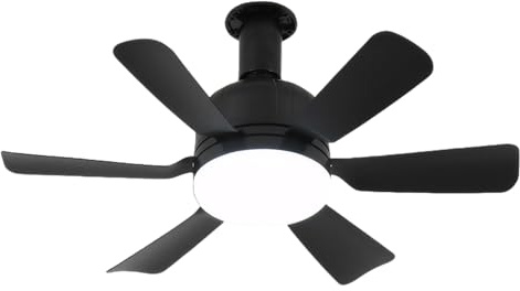 Zambuph Adjustable Speed LED Ceiling Fan Light with Remote Control for General Large Air Volume and Stable Operations, Black