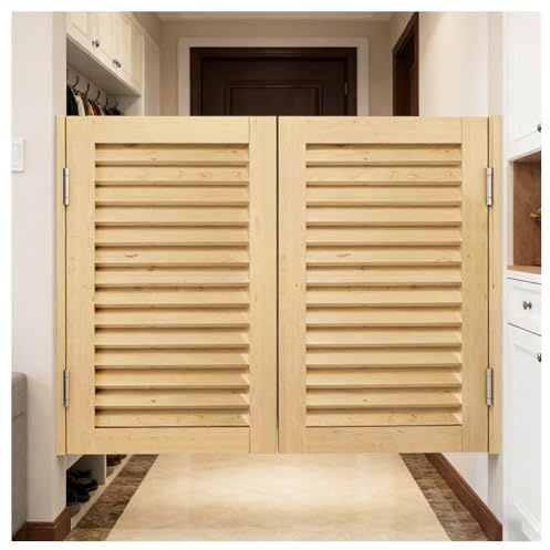 Porte Battante Intérieure En Bois Massif, Porte De Séparation De Cuisine Avec Charnières, Porte De Garage, Porte D'entrée Pour Couloir, Cuisine, Magasin, Fermeture Automatique(Natural,130x80cm/51x32)