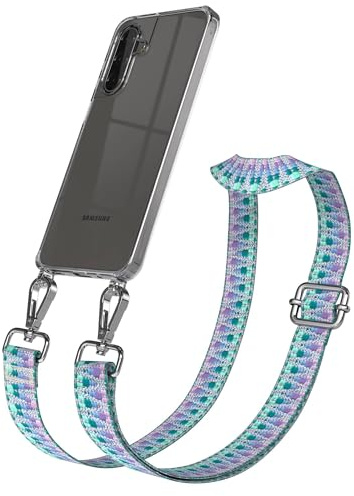 EAZY CASE Handykette - Verstellbares Taschenband kompatibel mit Galaxy A17, Schulterriemen, Handykordel mit Silikon Hülle, Umhängetasche, Einhorn Silber