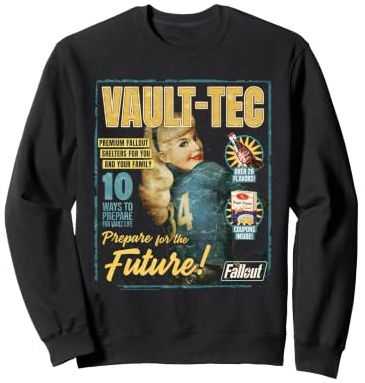 Fallout Video Game Vault-Tec Magazine Cover Pinup Retro Sweatshirt