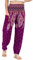 Lofbaz Damen Haremshose Yogahose Pumphose Hippie Hose Boho Kleidung Festival Outfit Sommerhose Leicht Sommer Hosen - Floral 3 Violett L