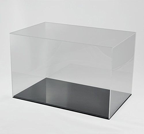 Hansen Vitrine Acryl / Schaukasten / Objektvitrine / Showcase rechteckig, 400x650x400 mm, mit schwarzem Boden