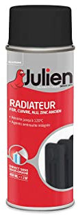 Julien Peinture Aérosol pour Radiateur en Phase Aqueuse - Noir Satin - 400ml