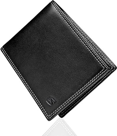 SERASAR Portefeuille en Cuir pour Hommes [Space] - Petit Noir avec Protection RFID | Portefeuille pour Garçon | Cadeau Portefeuille de Bonne Qualité, Pochette, Sacoche, Porte-Billets, Porte-Monnaie