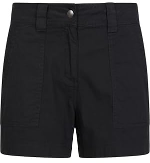 Mountain Warehouse Coast Womens Shorty Shorts - Lightweight Ladies Pants, Breathable, Pockets, Stretchable Trousers - for Spring Summer, Travelling & Oudoors Black (Short) Women's Size 12