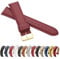 MARCHEL Glattleder 20 mm Rot XL LLB-140 Extra Lang Gold Lederarmband Echtleder Uhrenarmband Uhrband Rindsleder Feines Leder Uhr Band