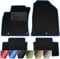 moto-MOLTICO Fußmatten Auto - Velours Autoteppiche passend für Kia Picanto II (2011-2017) - 4-teiliges Set - Schwarze Automatten mit Blauen Ziernähten