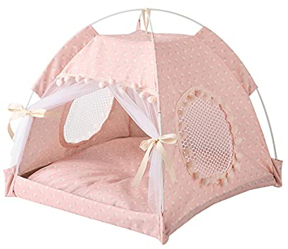 ZUOLUO Katzen Zelt Outdoor katzenzelt Wasserdichtes Hundezelt Hundehütte Indoor Hundehütte Hundehaus Innenbett Hund Sonnenschirm Faltbares Katzenbett Small,pink