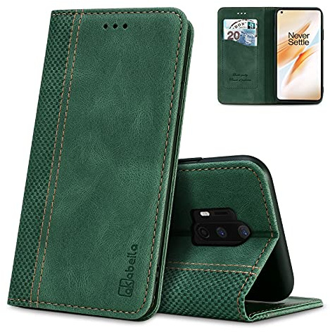 AKABEILA Hülle für OnePlus 8 Pro Handyhülle Leder Flip Case Ständer PU Brieftasche Schutzhülle Klapphülle Tasche Case mit [Kartenfach] [Standfunktion] [Magnetisch]
