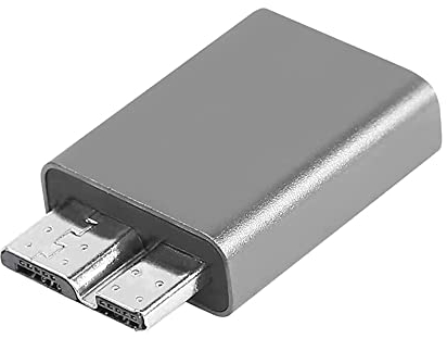 QIANRENON USB 3.0 Micro B a USB C Adaptador Convertidores Type C Hembra a USB 3.0 Micro B Macho Conector, para Disco Duro Móvil MacBook Pro Galaxy S5/S8/S9/S10 Note 3, Gris