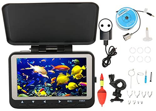 Zerodis Unterwasserkamera HD Visual 1000 TVL Tragbarer Unterwasserfischer Fischfinder wasserdichte Kamera 4,3-Zoll-Angelkamera AC100-240V Zum Schnorcheln, Urlaub(30m)