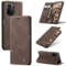 SLWYF Handyhülle für Xiaomi Poco F3/Mi 11i/Mi 11X/Mi 11X Pro/Redmi K40/K40 Pro Hülle, PU Leder Flip Klappbar Magnet Wallet Lederhülle, Silikon Bumper Klapphülle Case mit Kartenfäch für Poco F3, Kaffee