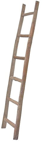 Biscottini Scaletta porta asciugamani bagno 180x8x37 - Scala Decorativa in Legno - Scala portasciugamani in Bambu - Scaletta legno appendi asciugamani - Scaletta portasciugamani da parete in Metallo