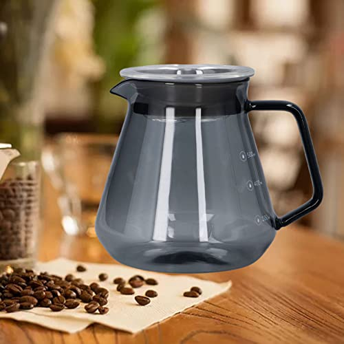 Replacement Glass Carafe Pot, Electroplated Grey Coffee Pot High Borosilicate Glass Hand Coffee Maker for House Kitchen(300ml)