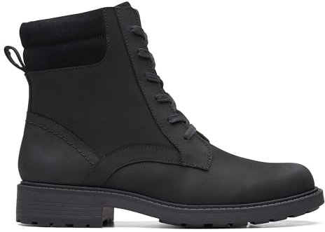 Clarks Orinoco2 Spice Botas de piel para Mujer, Black Leather, 36 EU