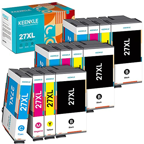 27 XL 27XL Multipack Druckerpatronen Kompatibel für Epson 27 27XL für Workforce WF3620 WF3640 WF7110 WF7210 WF7610 WF7620 WF7710 WF7715 WF7720 WF-3620 WF-3640 (12 Pack)