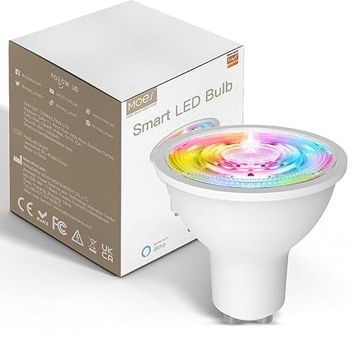 MOES ZigBee GU10 Smart Lampe Colour Dimmable RGB, funktioniert mit Alexa(Zusätzlich zu Echo Plus)&Google