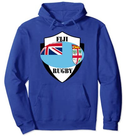 Rugby-Fan-T-Shirt von Fiji White Shield Pullover Hoodie