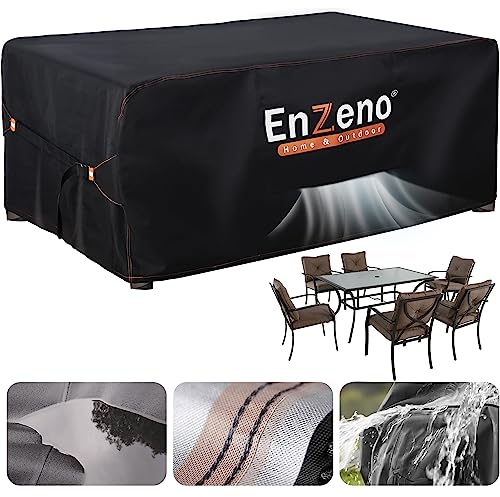 Enzeno Housse Salon de Jardin Exterieur Impermeable,420D Oxford Housse Protection mobilier de Jardin, 150x90x74cm Convient pour bache Table de Exterieur,Meuble,Canapé de Jardin Évent rectangulaire