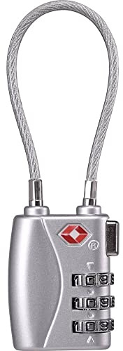 Sygonix SY-5044450 Kabelschloss 33mm TSA Silber Zahlenschloss
