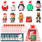 Harrycle 30 Stück Weihnachten Aufziehspielzeug Nikolaus Schneemann Elch zum Aufziehen Lustige Weihnachten Aufziehfiguren mit Geschenkbeuteln und Grußkarten Weihnachtsfeier Mitgebsel Strümpfe Füllung
